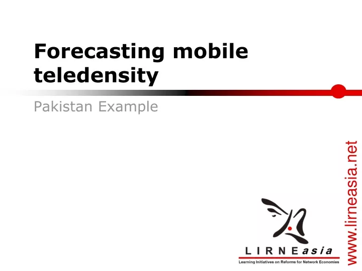 forecasting mobile teledensity