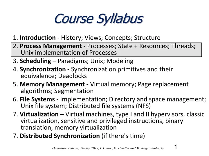 course syllabus