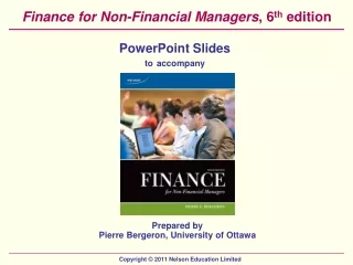 Finance for Non-Financial Managers , 6 th  edition