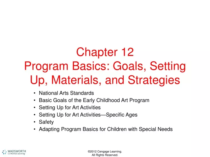 chapter 12 program basics goals setting up materials and strategies