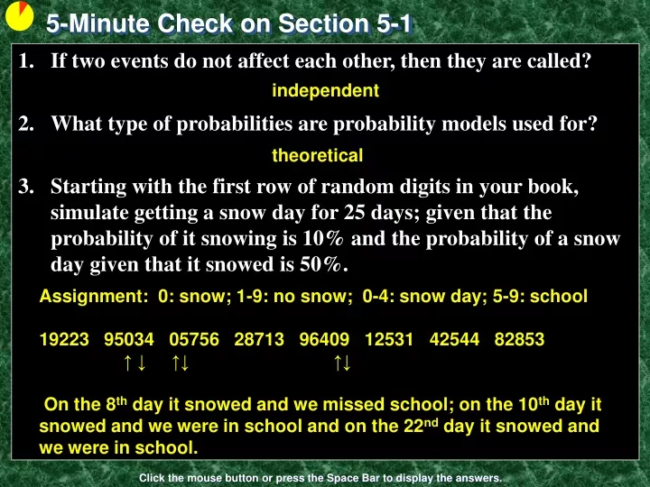 5 minute check on section 5 1