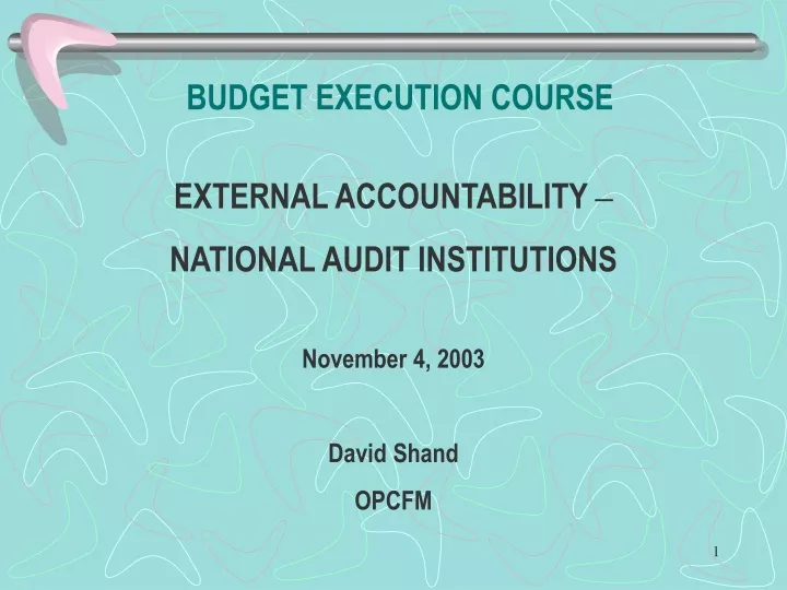 budget execution course