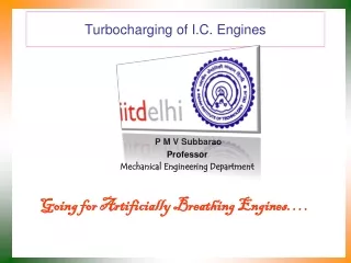 Turbocharging of I.C. Engines
