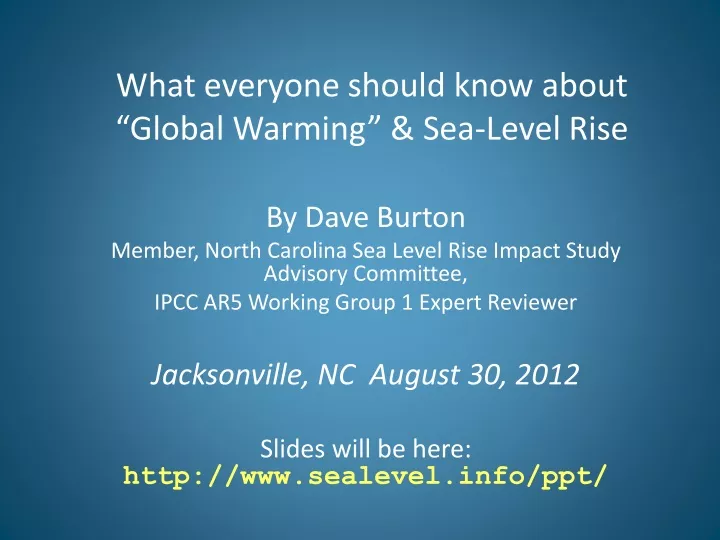 what everyone should know about global warming sea level rise