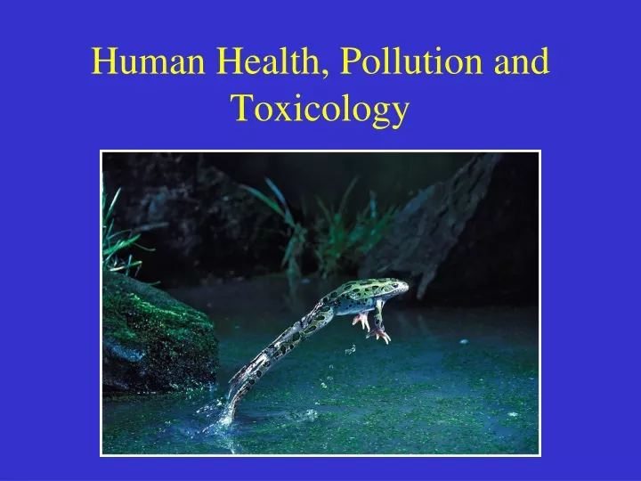 human health pollution and toxicology