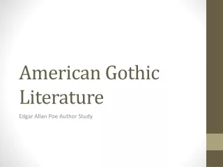 American Gothic Literature