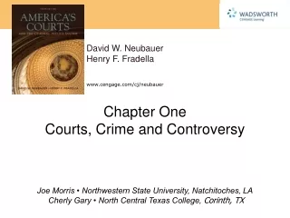 Chapter One Courts, Crime and Controversy