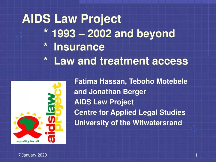 aids law project 1993 2002 and beyond insurance law and treatment access