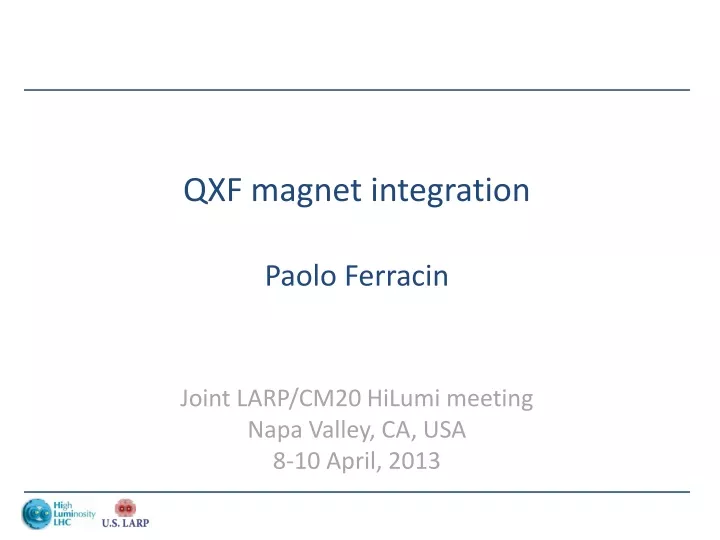 qxf magnet integration