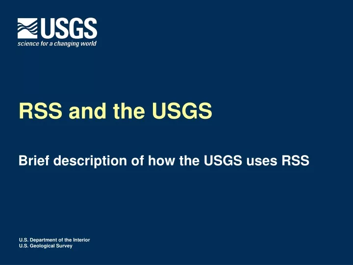 rss and the usgs