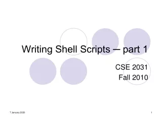 Writing Shell Scripts ? part 1