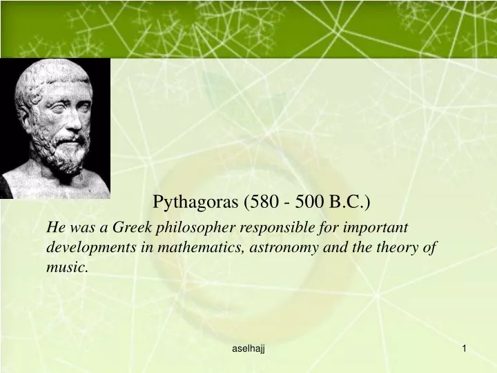 pythagoras 580 500 b c he was a greek philosopher