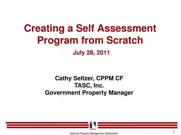 creating a self assessment program from scratch july 28 2011