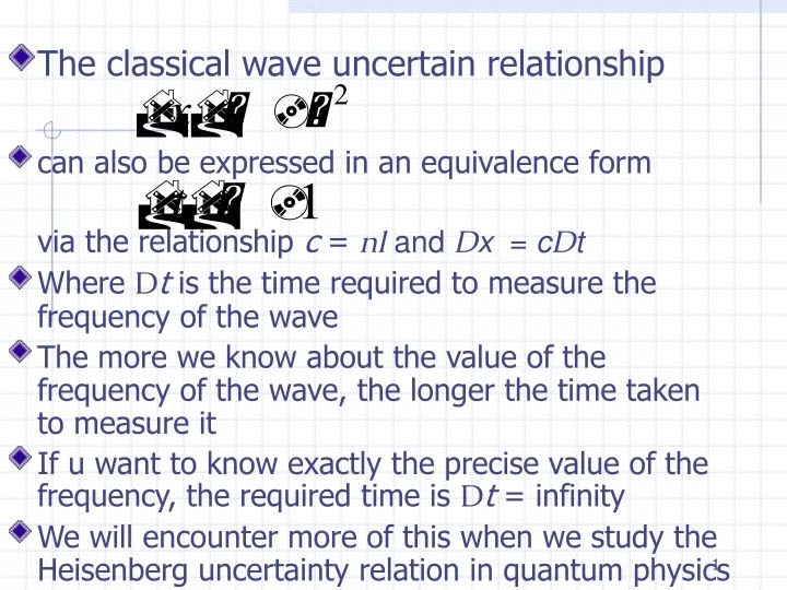 the classical wave uncertain relationship