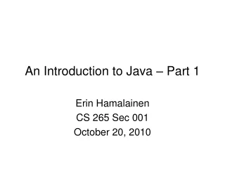 An Introduction to Java – Part 1