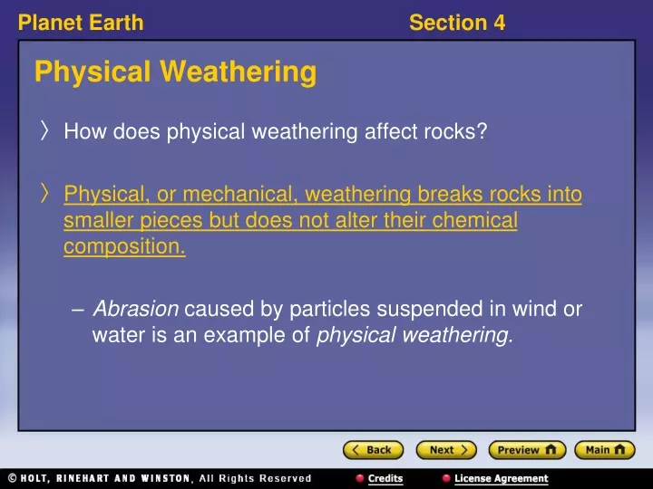 physical weathering