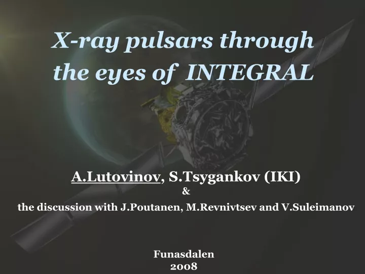 x ray pulsars through the eyes of integral