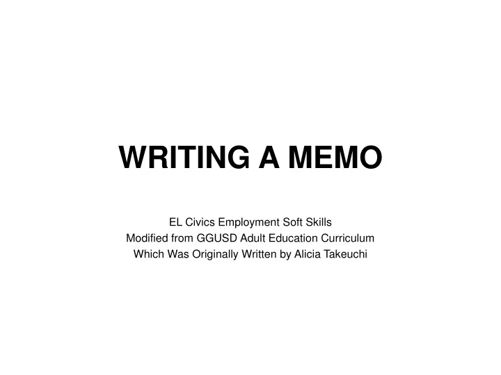 writing a memo