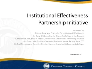 Institutional Effectiveness Partnership Initiative