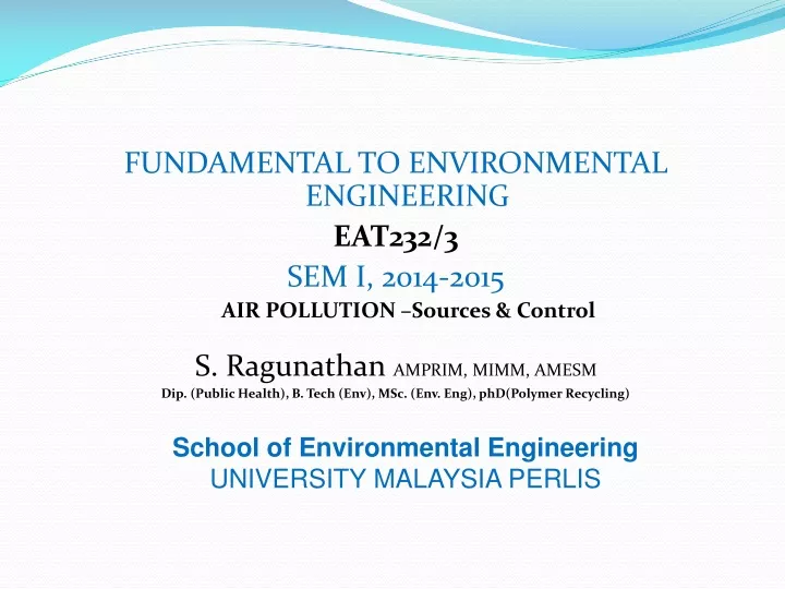 fundamental to environmental engineering eat232