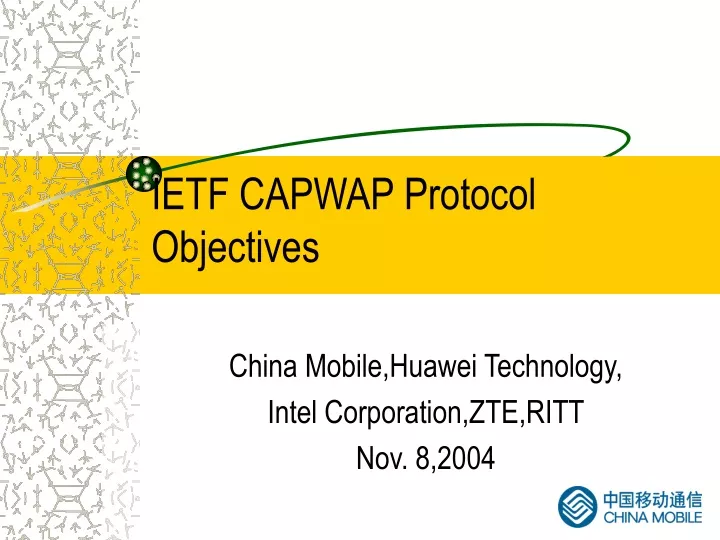 ietf capwap protocol objectives