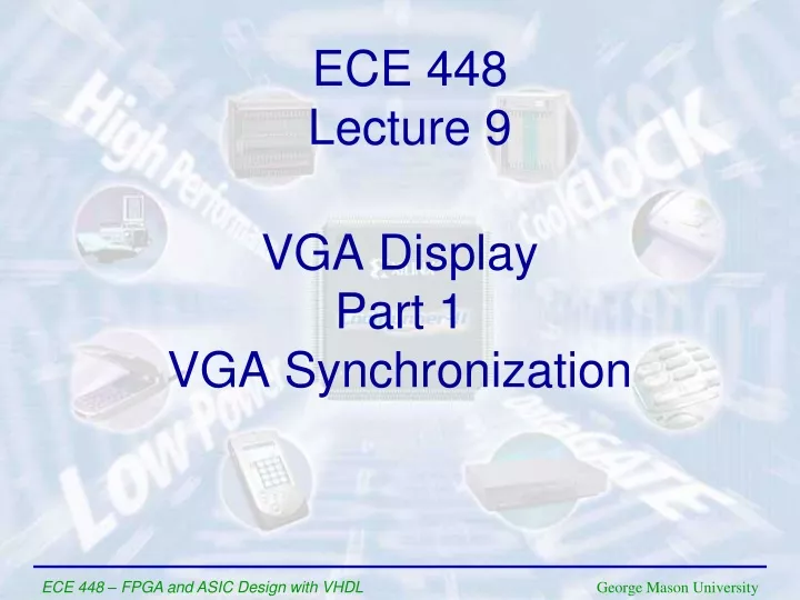 vga display part 1 vga synchronization