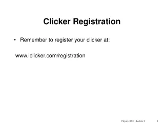 Clicker Registration