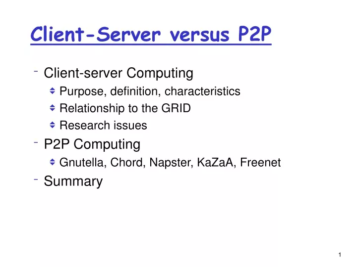 client server versus p2p