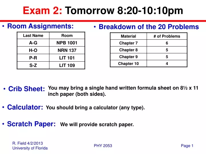 exam 2 tomorrow 8 20 10 10pm