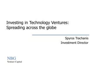 Investing in Technology Ventures:  Spreading across the globe