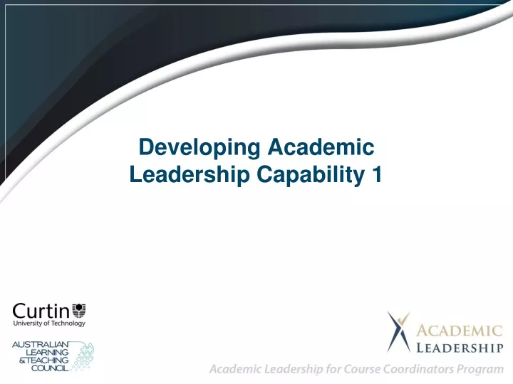 developing academic leadership capability 1
