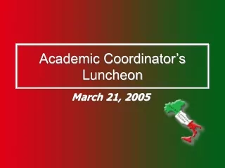 Academic Coordinator’s Luncheon