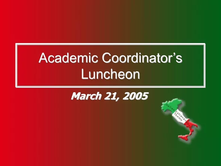 academic coordinator s luncheon