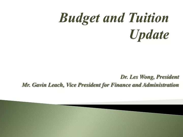 budget and tuition update
