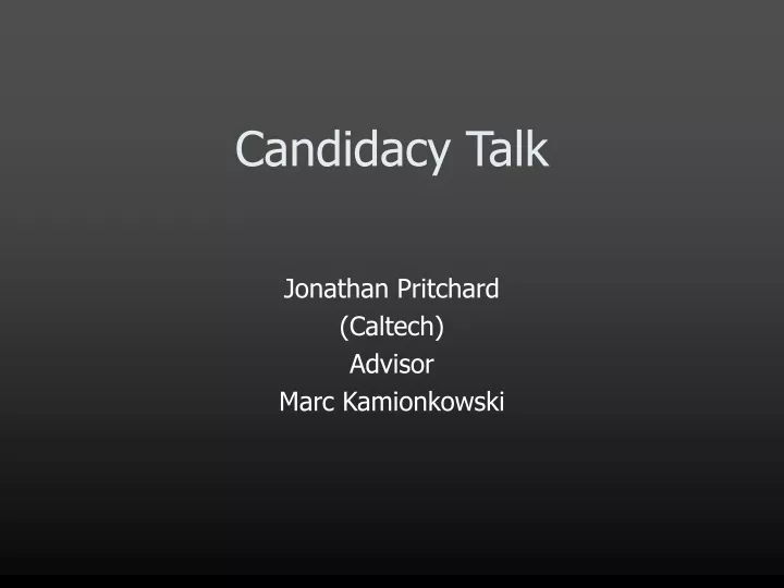 candidacy talk