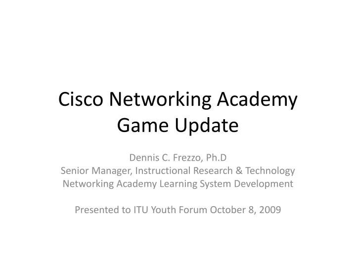 cisco networking academy game update