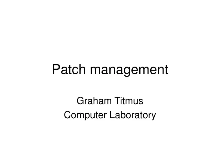 patch management