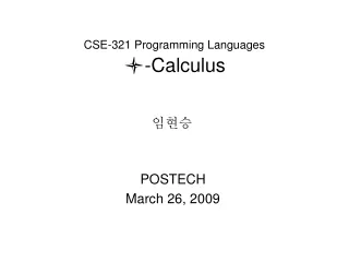 CSE-321 Programming Languages  -Calculus