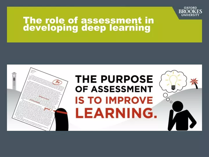 the role of assessment in developing deep learning
