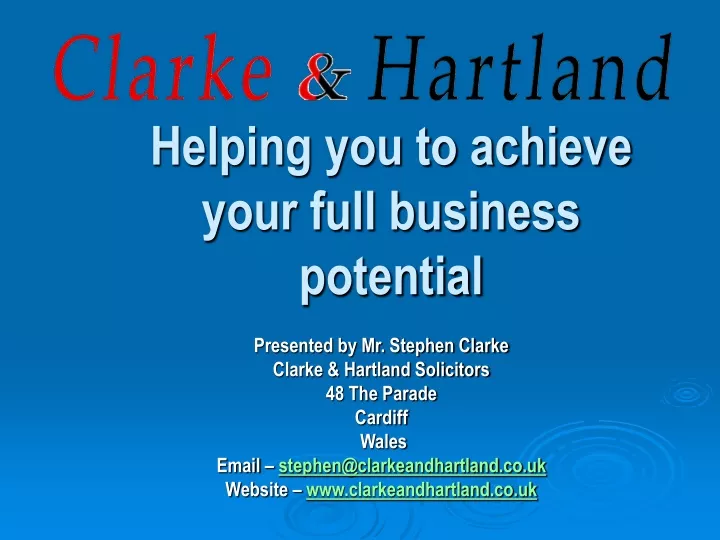 helping you to achieve your full business potential