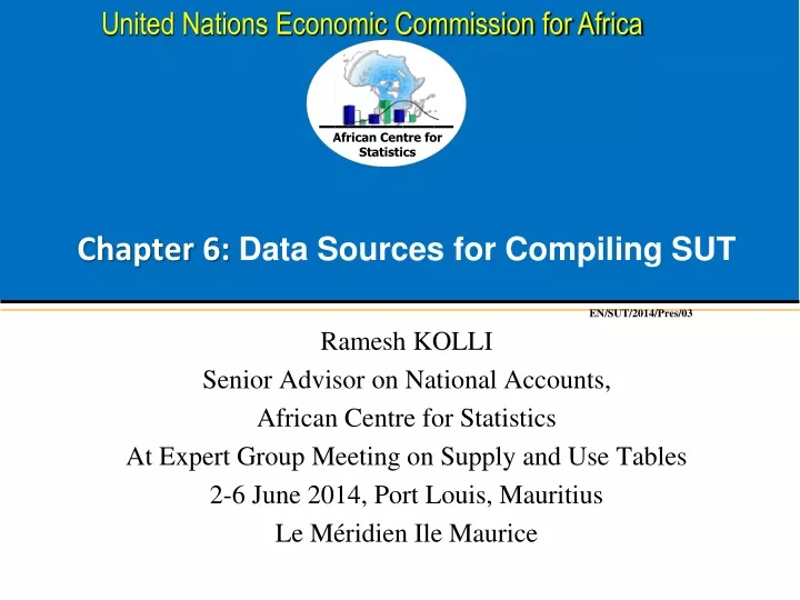 chapter 6 data sources for compiling sut