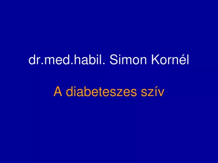 dr med habil simon korn l a diabeteszes sz v