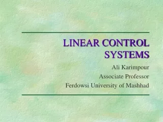 LINEAR CONTROL  SYSTEMS