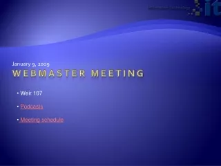 Webmaster meeting