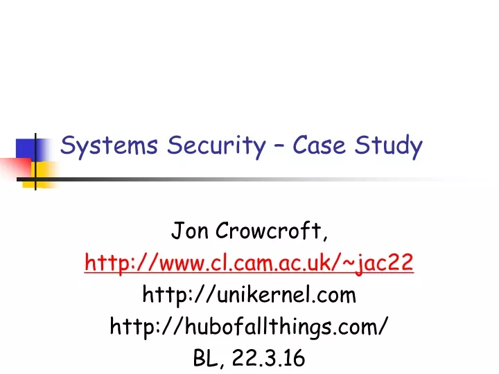 systems security case study