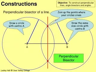 Perpendicular bisector of a line.