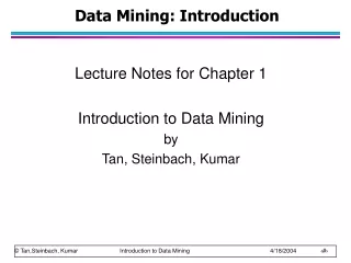 Data Mining: Introduction