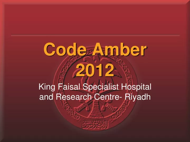 code amber 2012