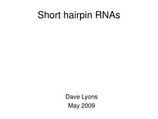 Short hairpin RNAs