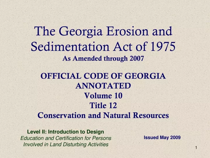 the georgia erosion and sedimentation act of 1975